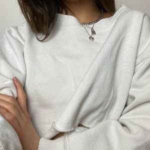 White cropped Urban Outfitters crew neck!